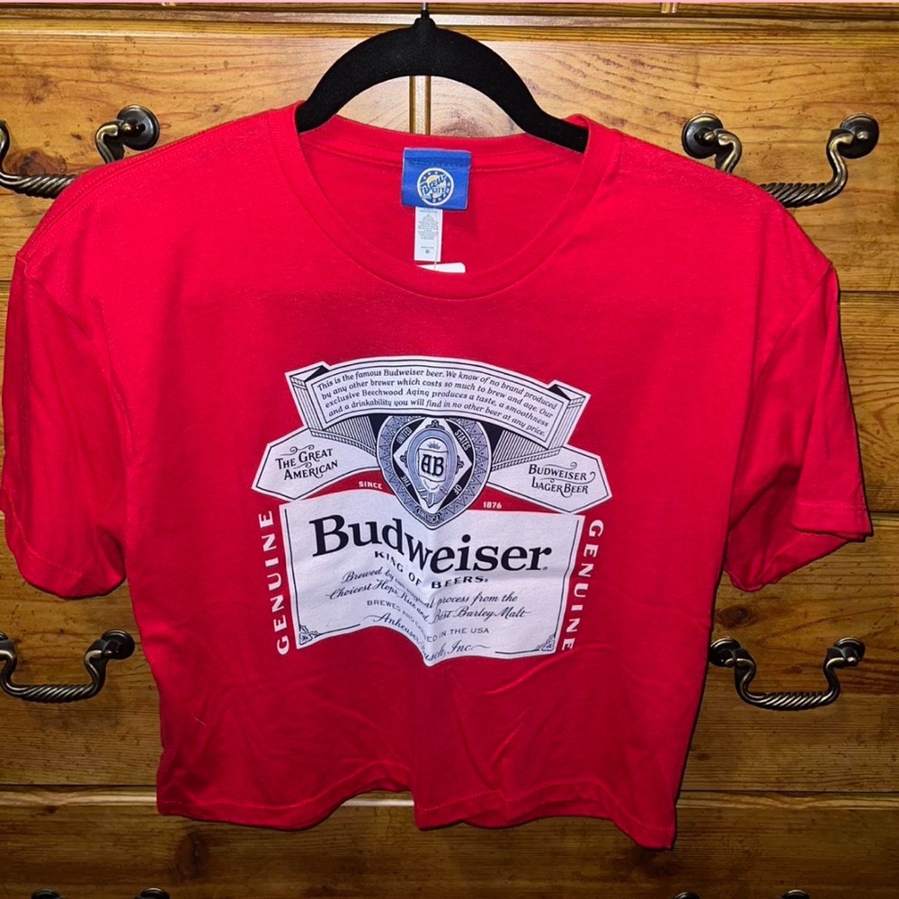 Budweiser Red Tee with Blue Tag